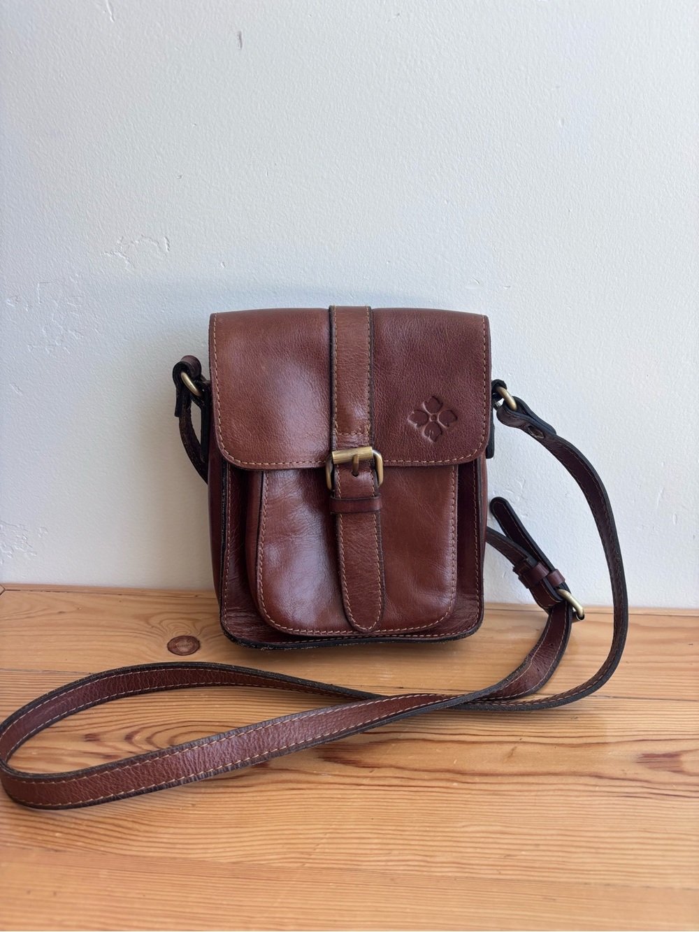 PATRICIA NASH CASCINA CROSSBODY BAG with Buckle LEATHER Cognac - Picture 2 of 15